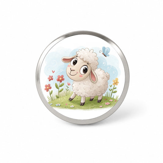 Sheep Lamb Children's Illustration Style Novelty Hat Backpack Lapel Pin