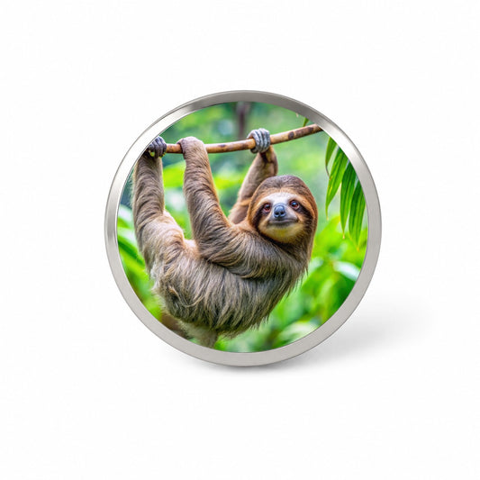 Sloth Hanging From Branch Novelty Hat Backpack Lapel Pin