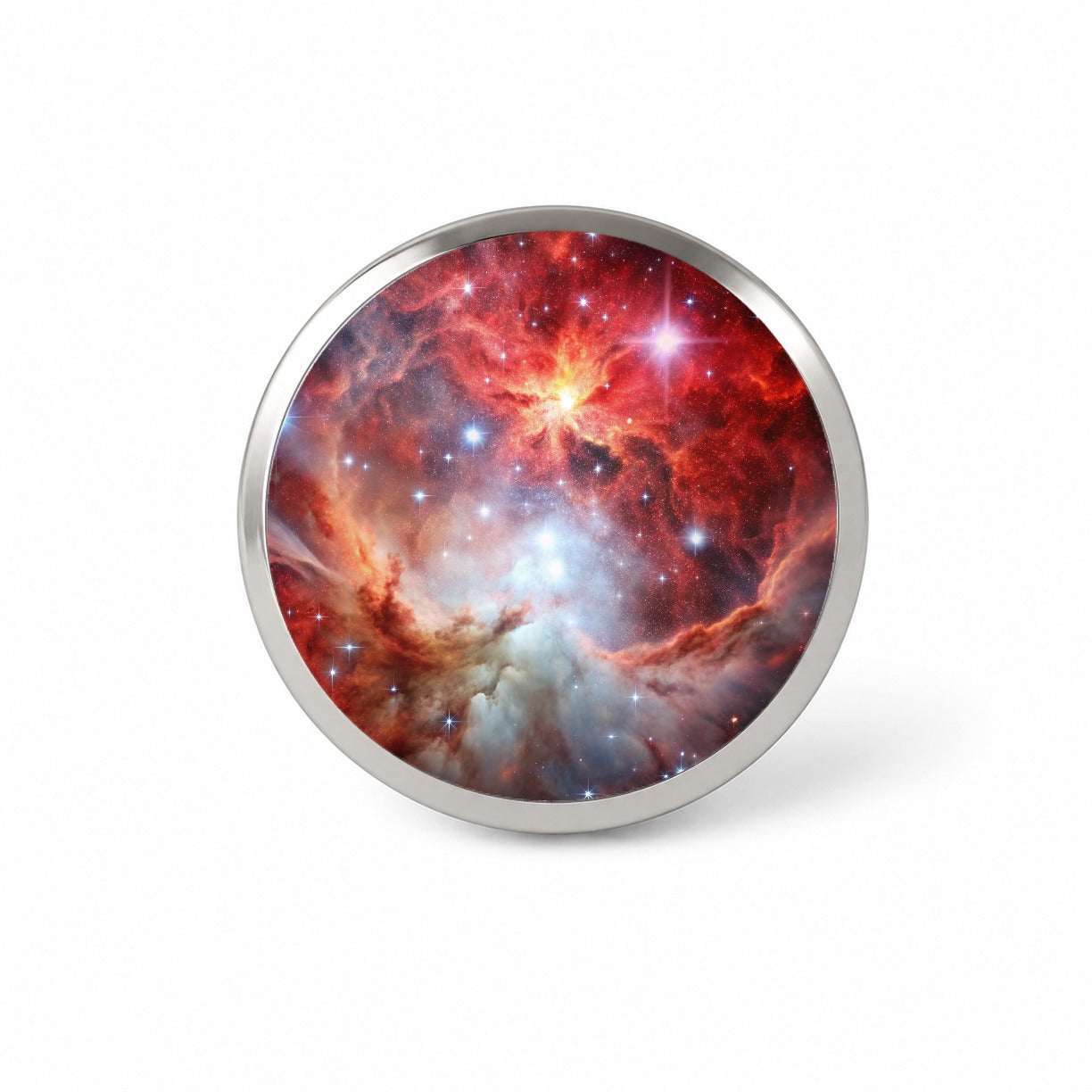 Space Galaxy Nebula Red White Novelty Hat Backpack Lapel Pin