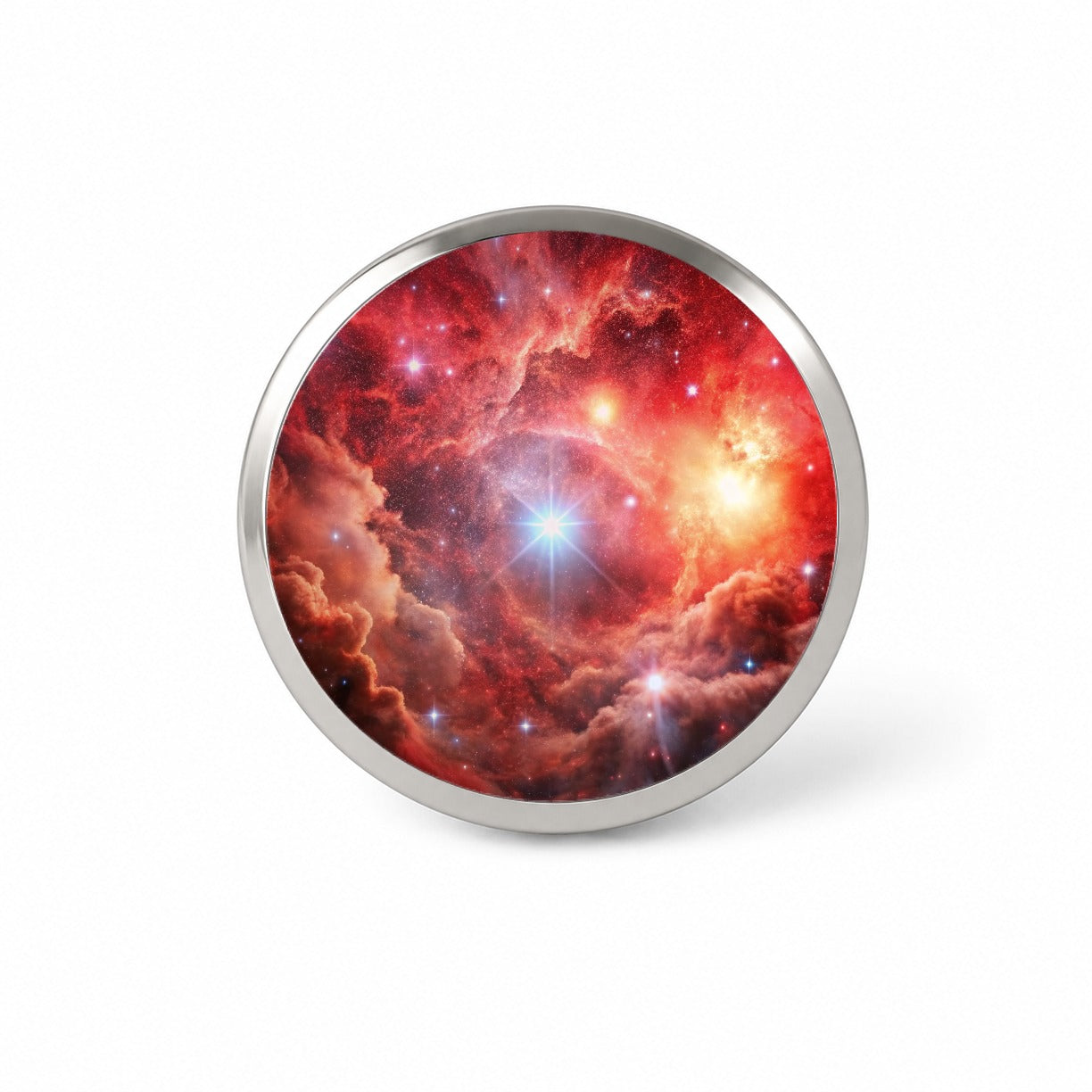 Space Galaxy Nebula Red Novelty Hat Backpack Lapel Pin