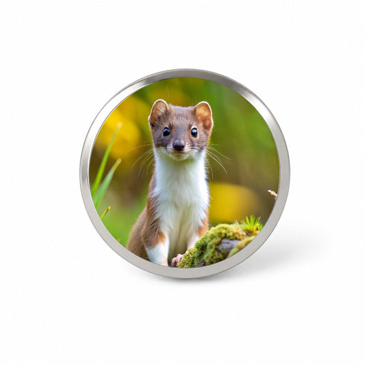 Stoat Ermine Novelty Hat Backpack Lapel Pin