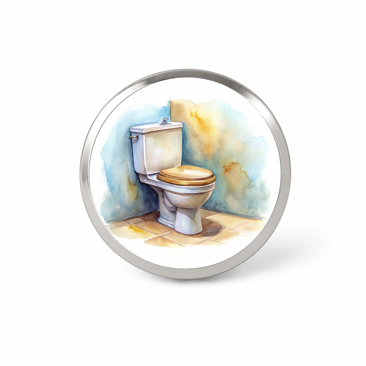 Toilet Watercolor Novelty Hat Backpack Lapel Pin