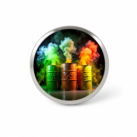 Toxic Waste Barrels Novelty Hat Backpack Lapel Pin