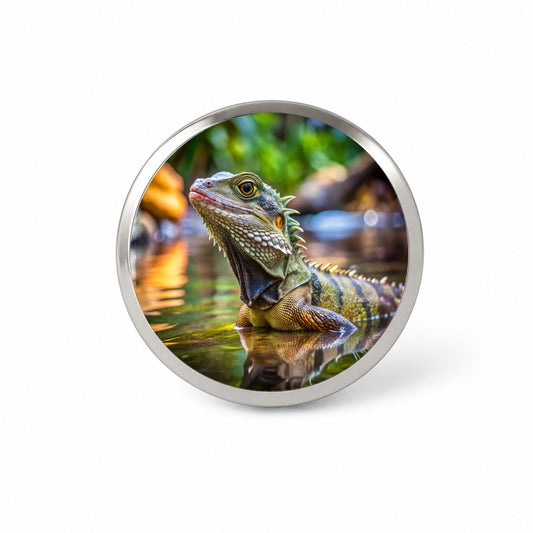 Water Dragon Lizard Reptile Novelty Hat Backpack Lapel Pin