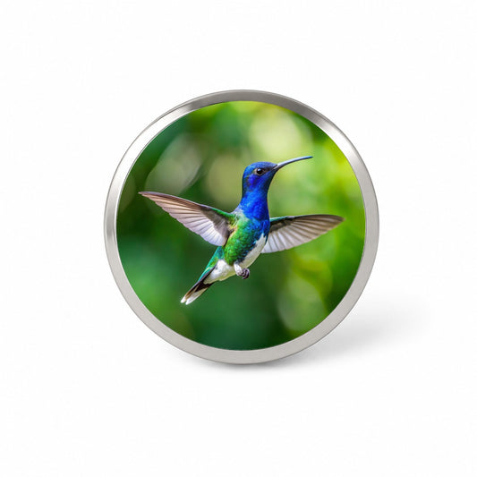 White Necked Jacobin Hummingbird Backyard Bird Novelty Hat Backpack Lapel Pin