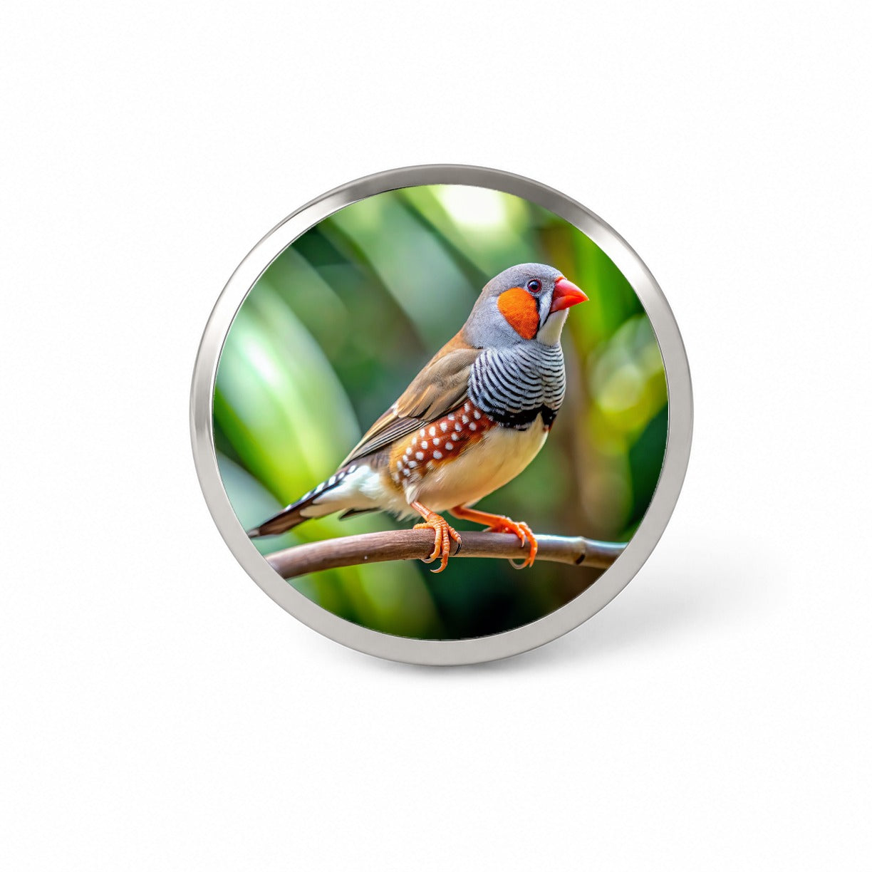 Zebra Finch Backyard Bird Novelty Hat Backpack Lapel Pin
