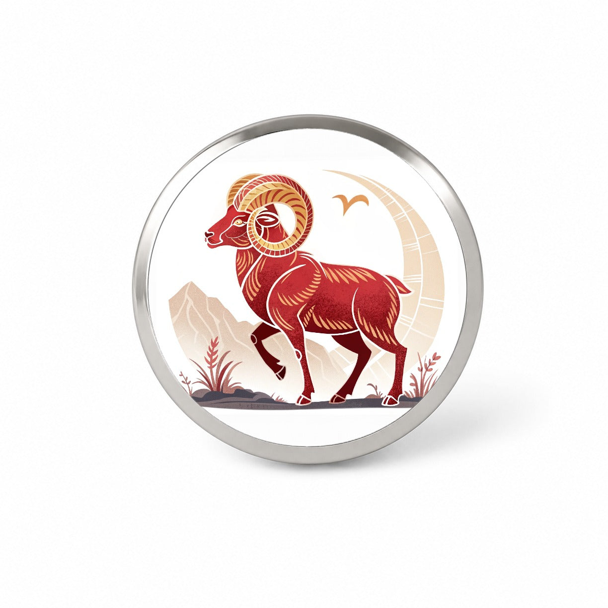 Zodiac Horoscope Symbol Aries Ram Novelty Hat Backpack Lapel Pin