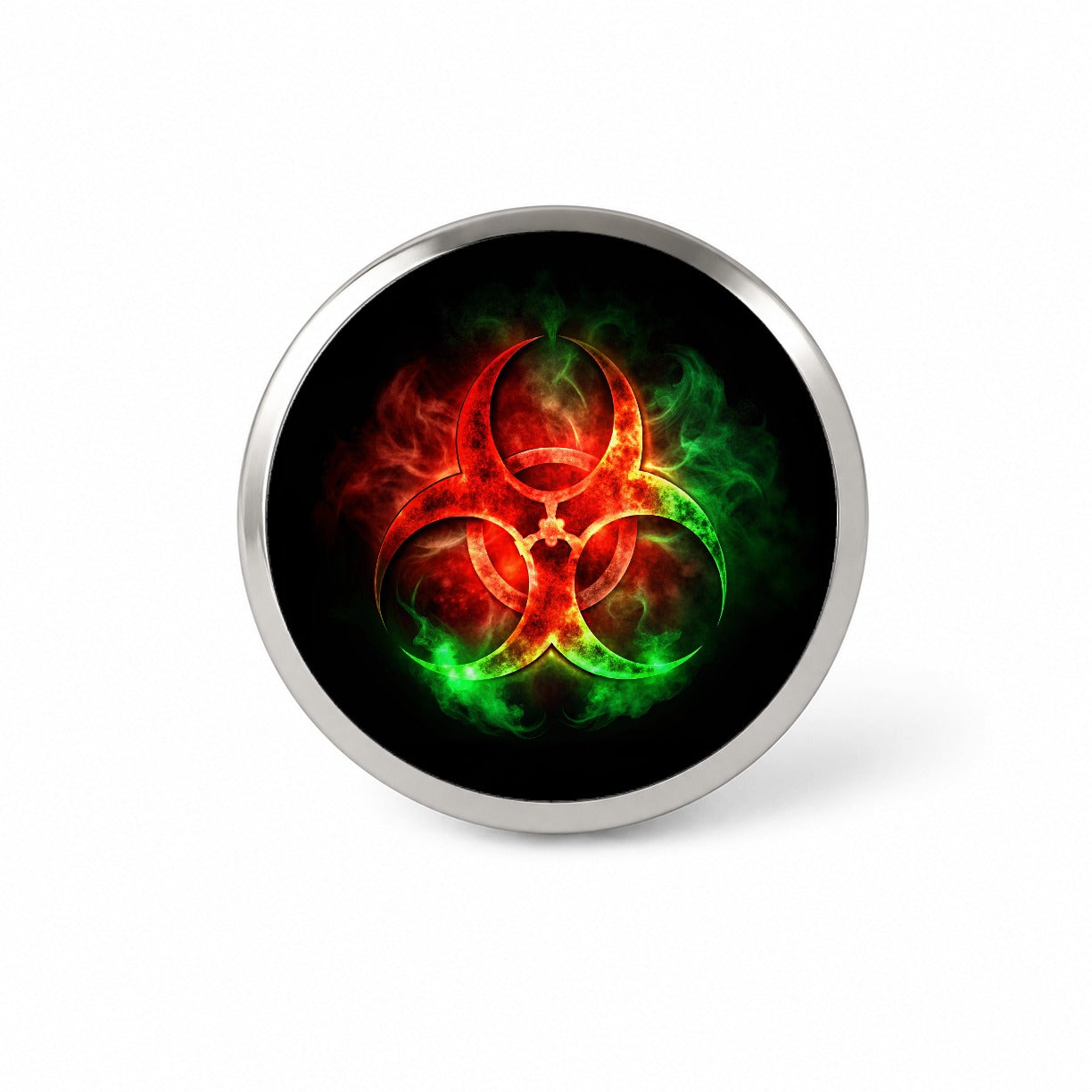 Zombie Outbreak Symbol With Red Green Toxic Gasses Novelty Hat Backpack Lapel Pin