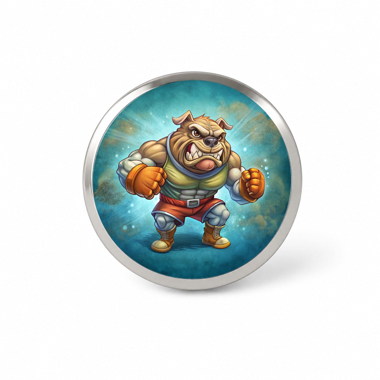 Fighting Bulldog School Mascot Novelty Hat Backpack Lapel Pin