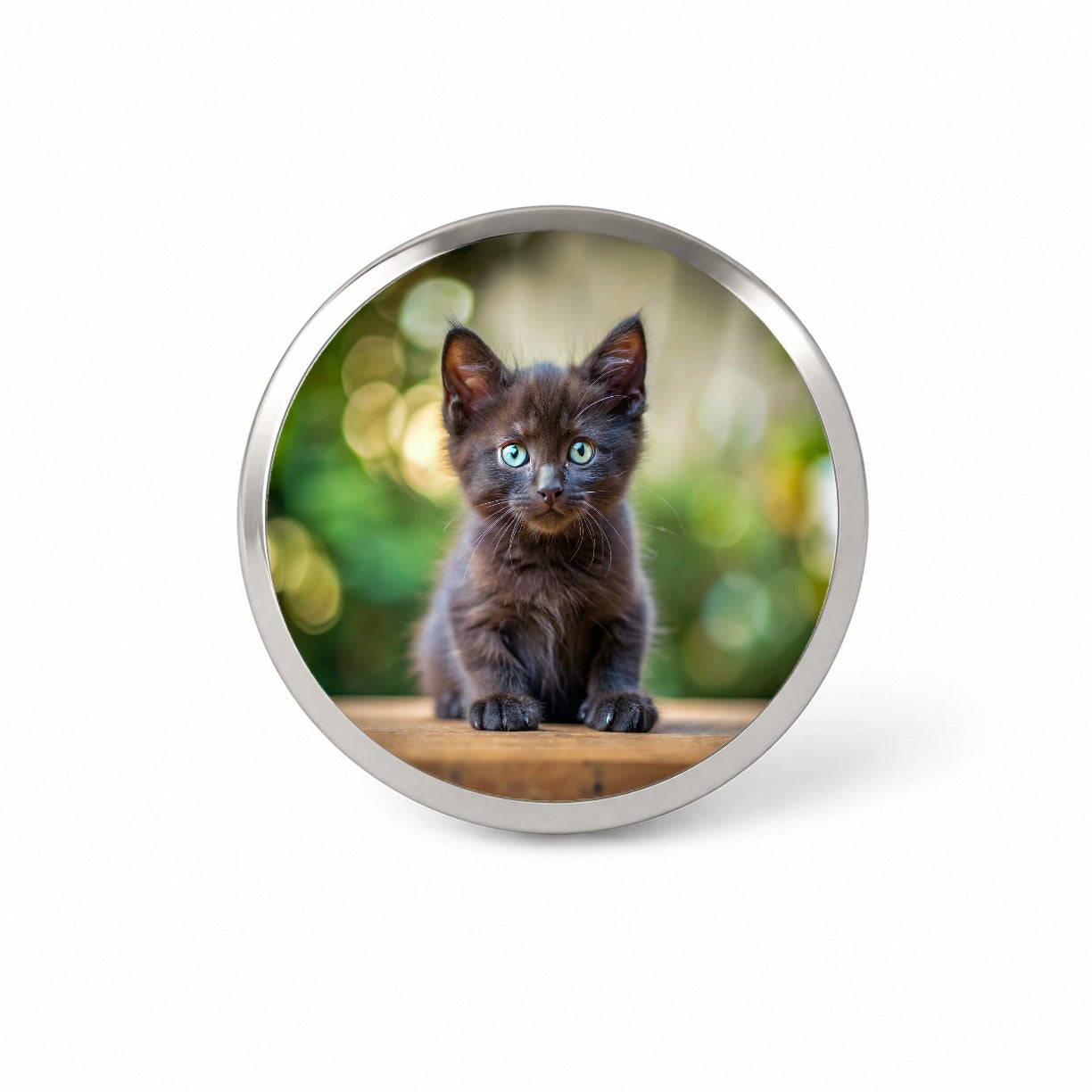 Black Cat Kitten Photo Novelty Hat Backpack Lapel Pin