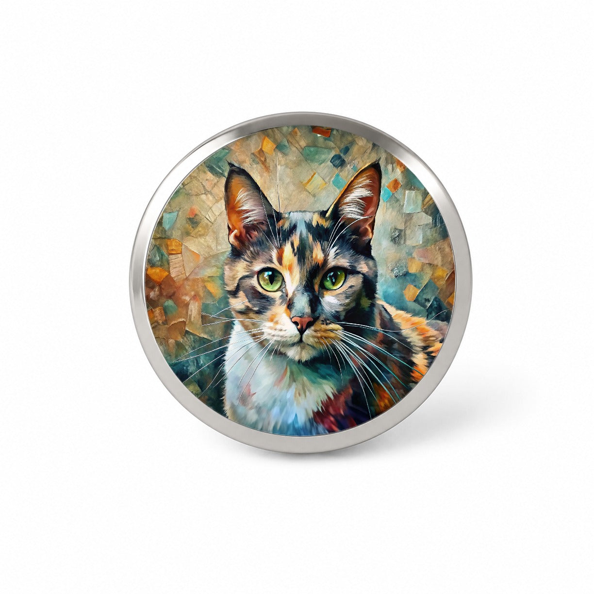 Calico Cat Abstract Art Novelty Hat Backpack Lapel Pin
