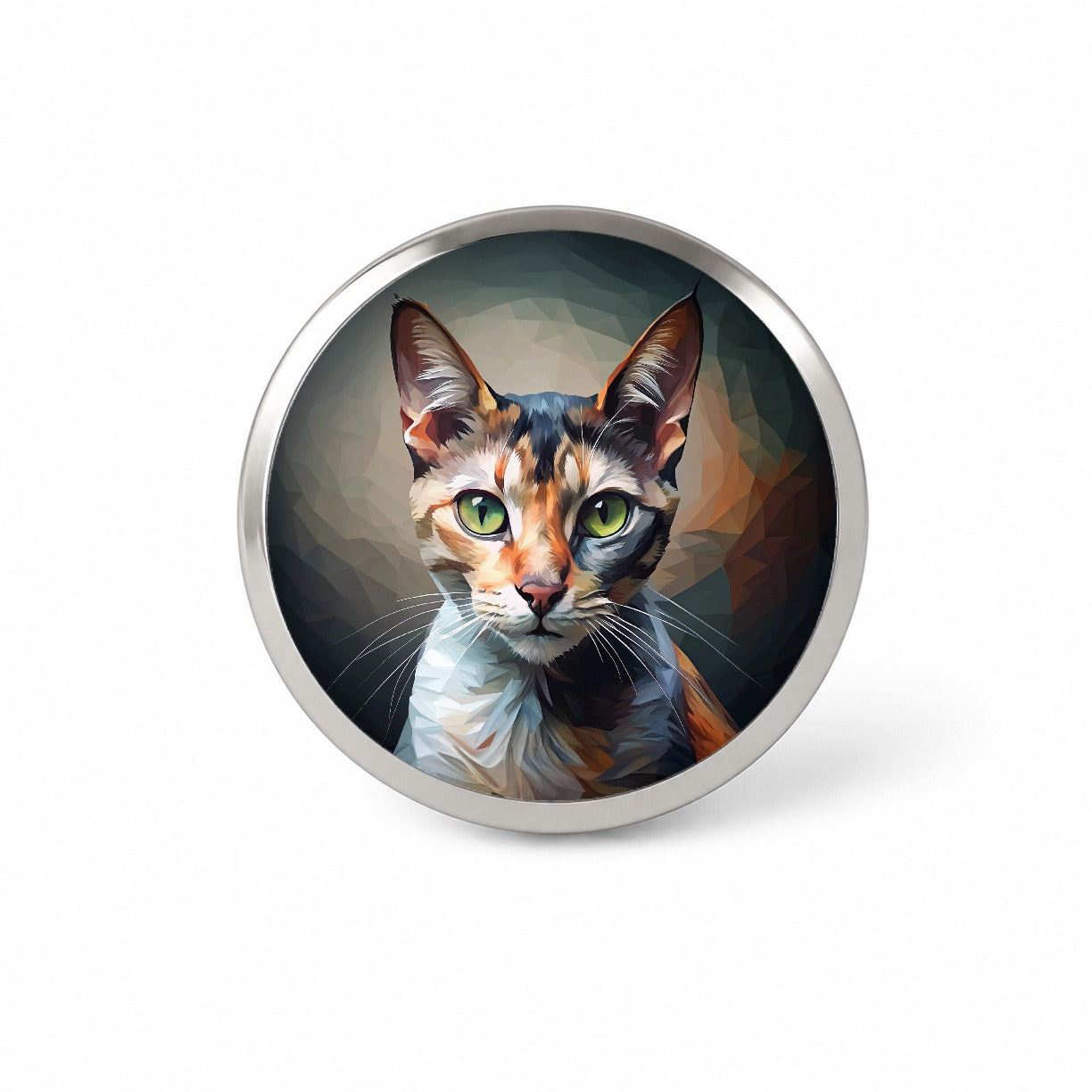 Calico Cat Abstract Stylized Art Novelty Hat Backpack Lapel Pin