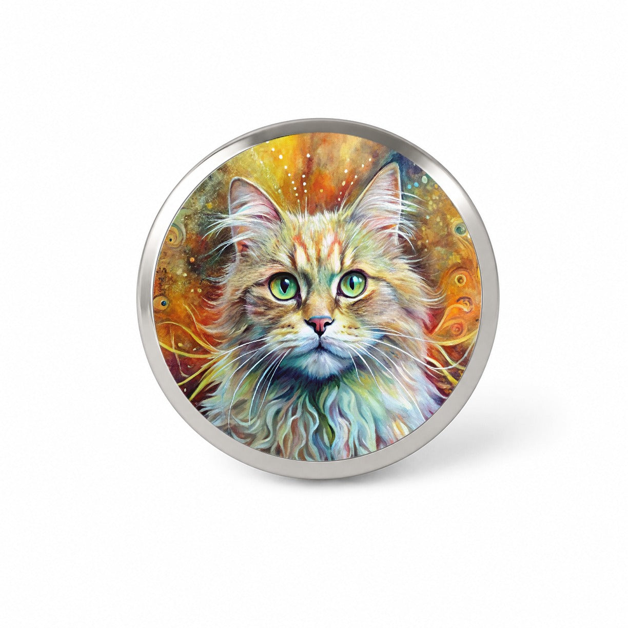 Persian Cat Abstract Art Novelty Hat Backpack Lapel Pin