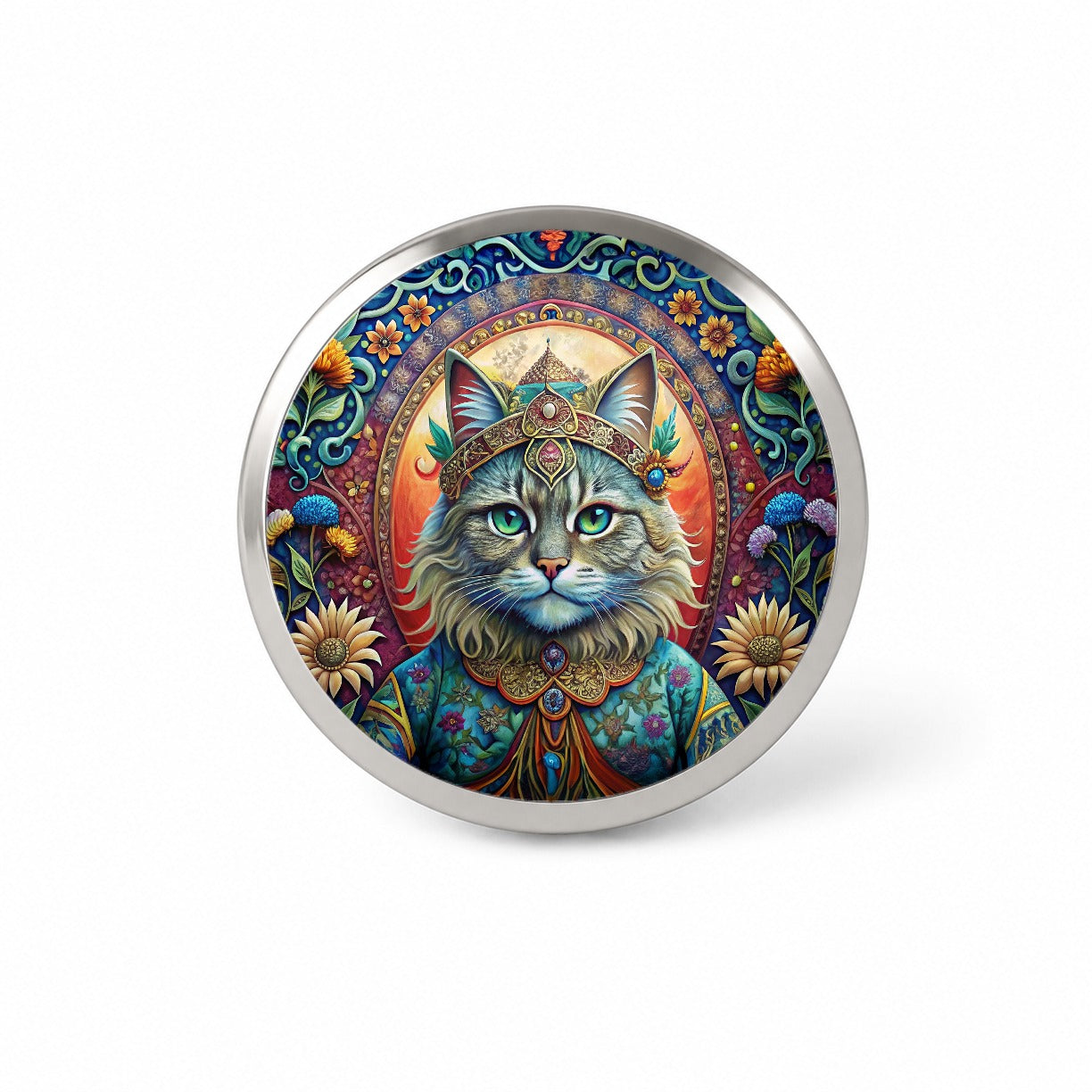 Persian Cat French Bohemian Art Novelty Hat Backpack Lapel Pin