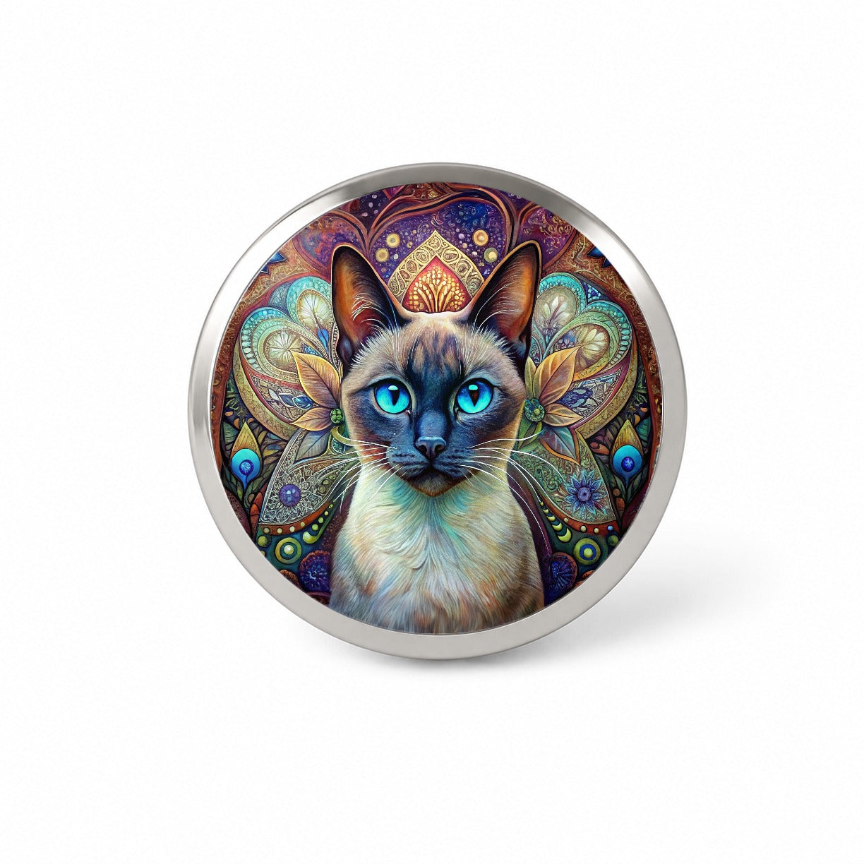 Siamese Cat Bohemian Art Novelty Hat Backpack Lapel Pin