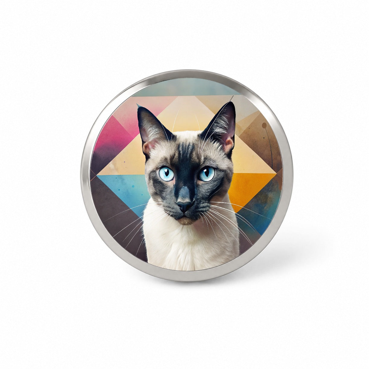 Siamese Cat Contemporary Art Novelty Hat Backpack Lapel Pin