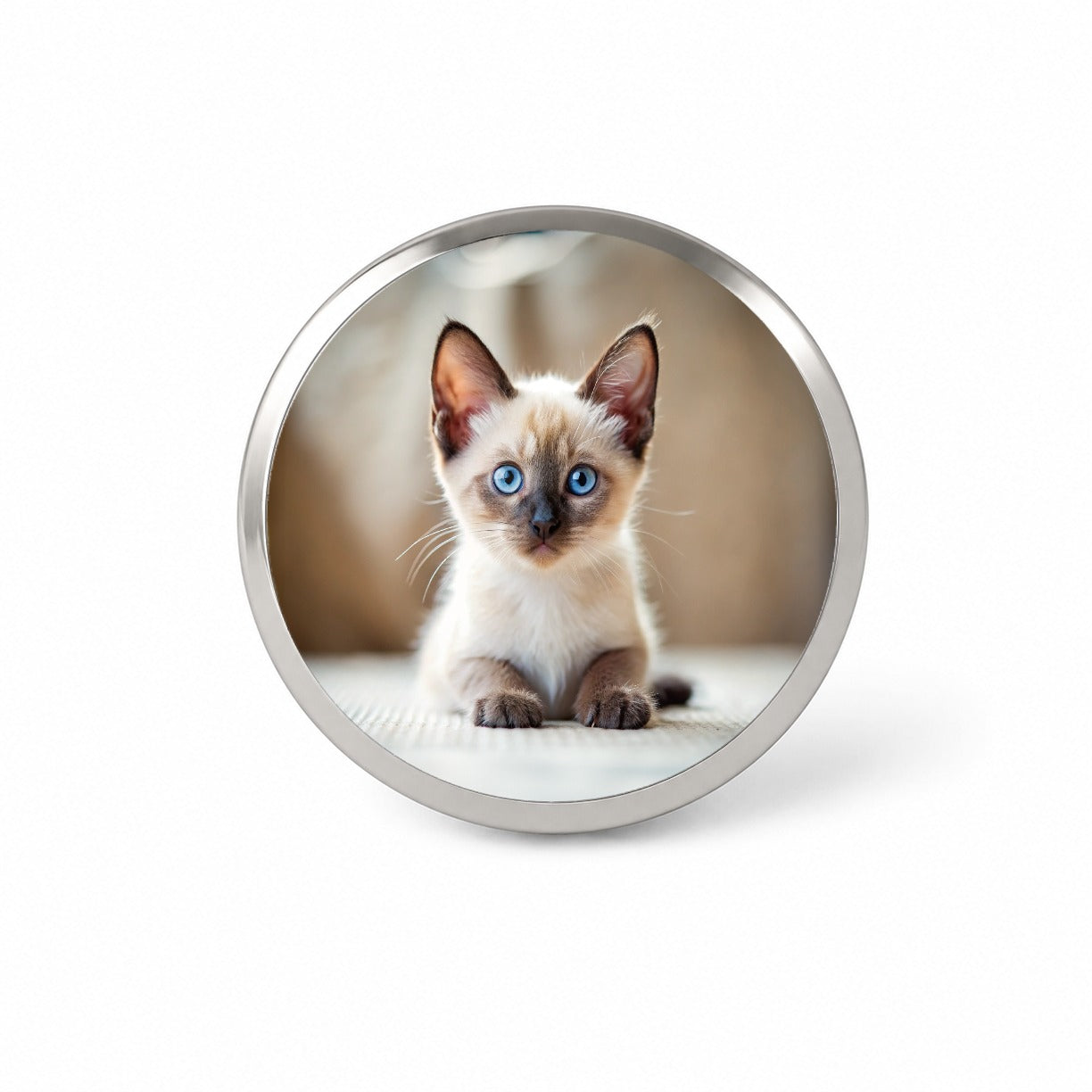 Siamese Cat Kitten Photo Novelty Hat Backpack Lapel Pin