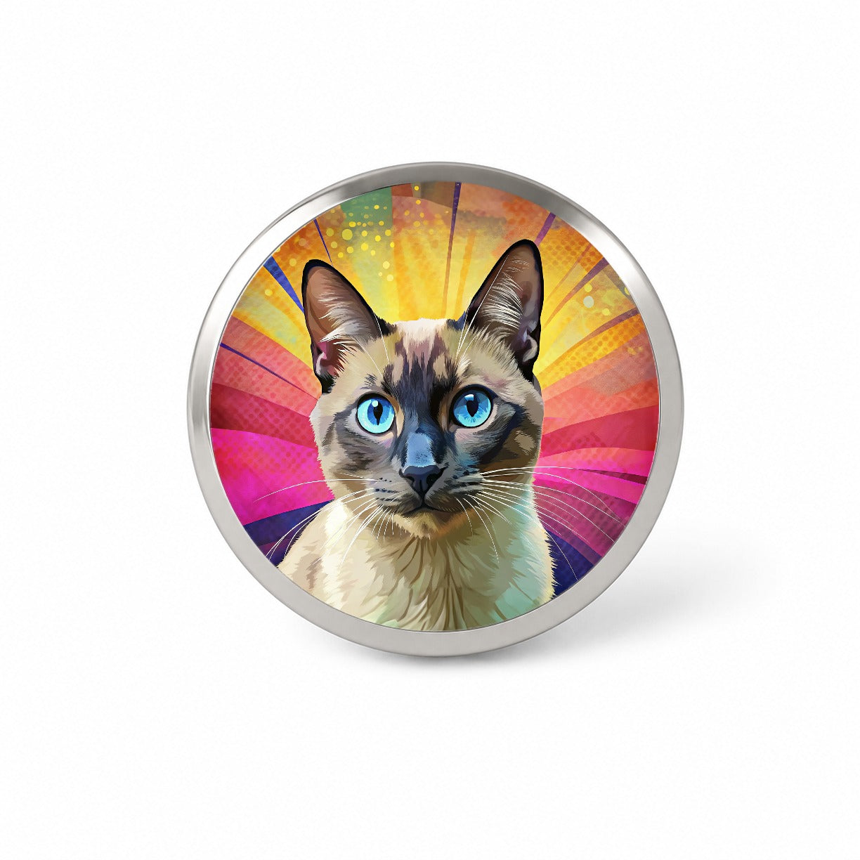 Siamese Cat Pop Art Novelty Hat Backpack Lapel Pin
