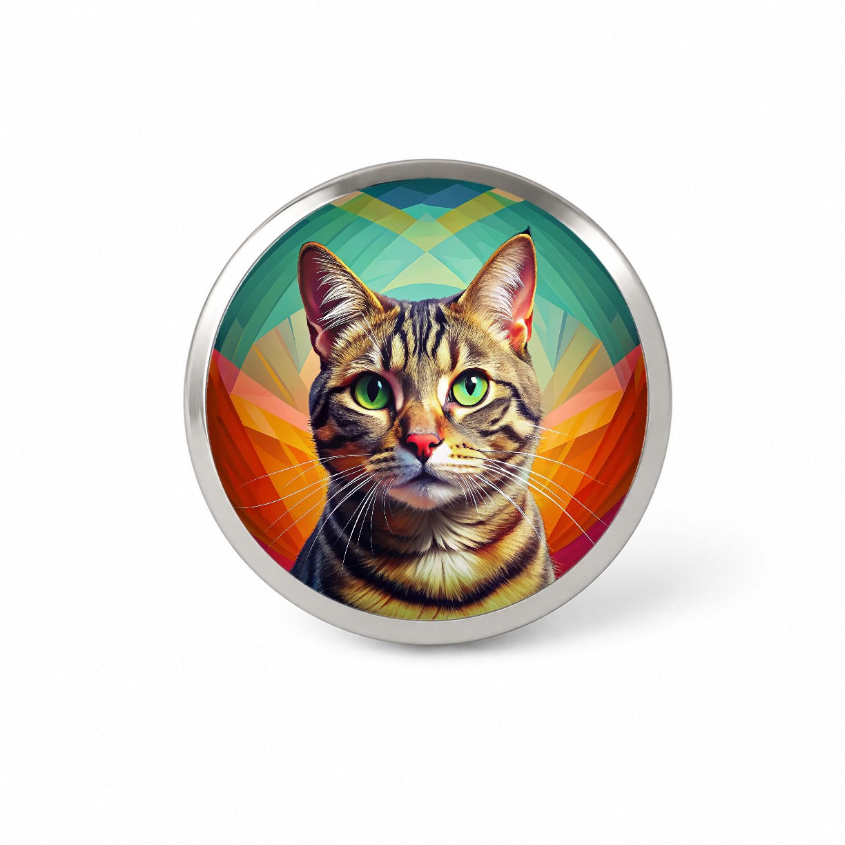 Tabby Cat Pop Art Novelty Hat Backpack Lapel Pin