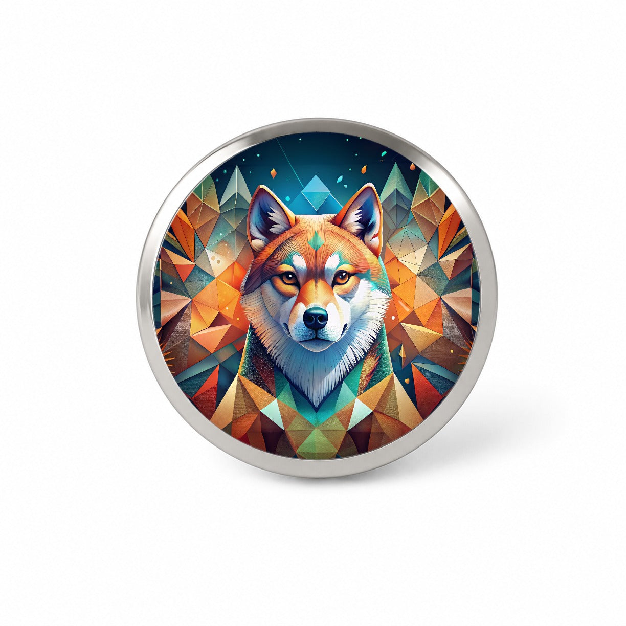 Akita Dog Abstract Stylized Art Novelty Hat Backpack Lapel Pin