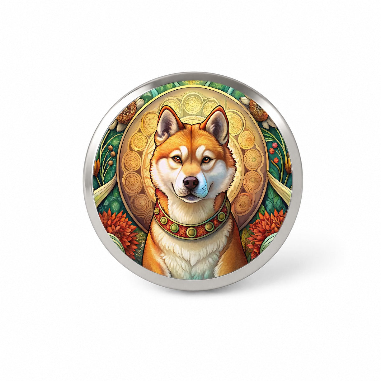Akita Dog Art Nouveau Novelty Hat Backpack Lapel Pin