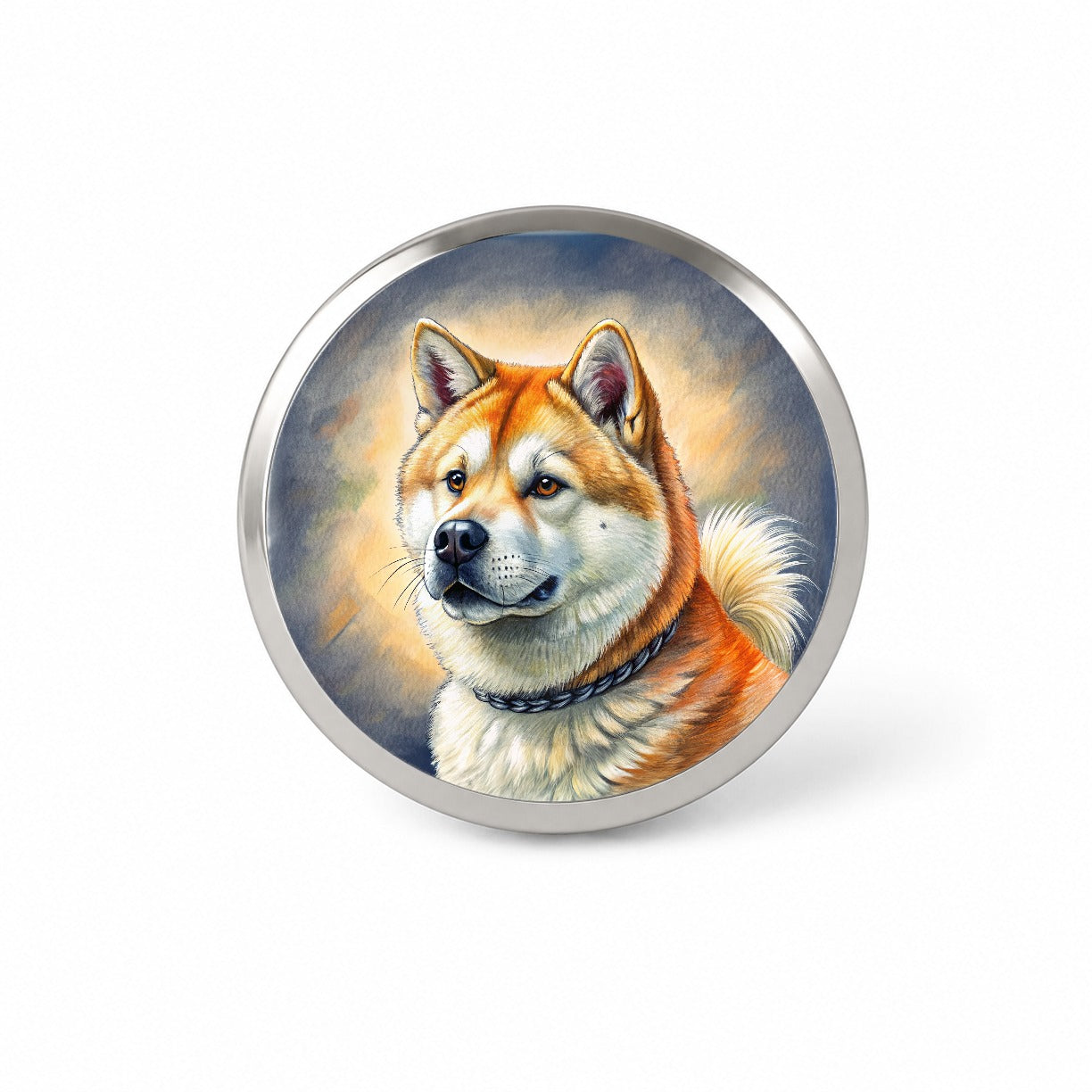 Akita Dog Illustration Novelty Hat Backpack Lapel Pin