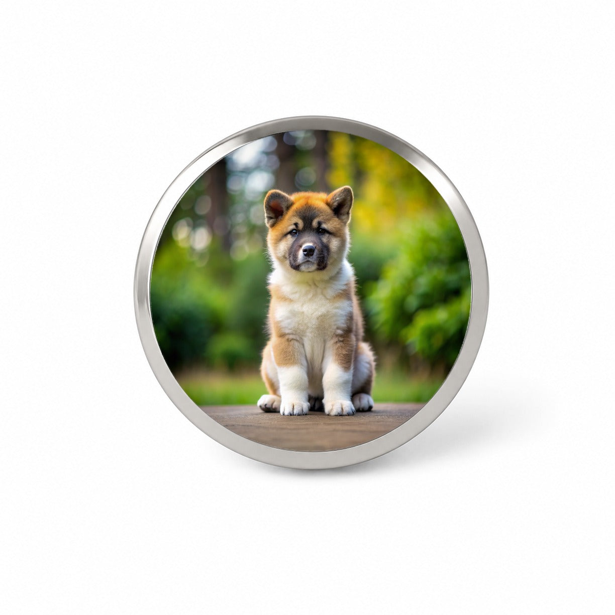 Akita Dog Puppy Photo Novelty Hat Backpack Lapel Pin
