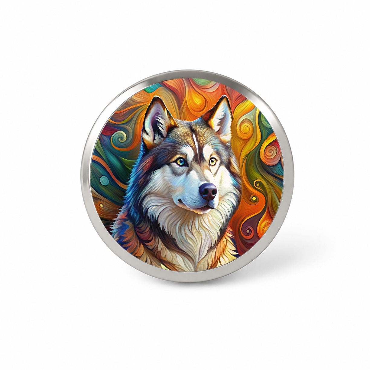 Alaskan Malamute Dog Abstract Art Novelty Hat Backpack Lapel Pin