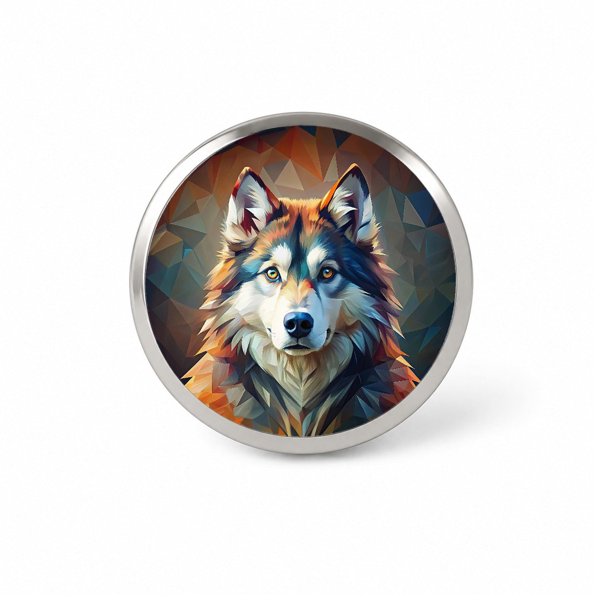 Alaskan Malamute Dog Abstract Stylized Art Novelty Hat Backpack Lapel Pin