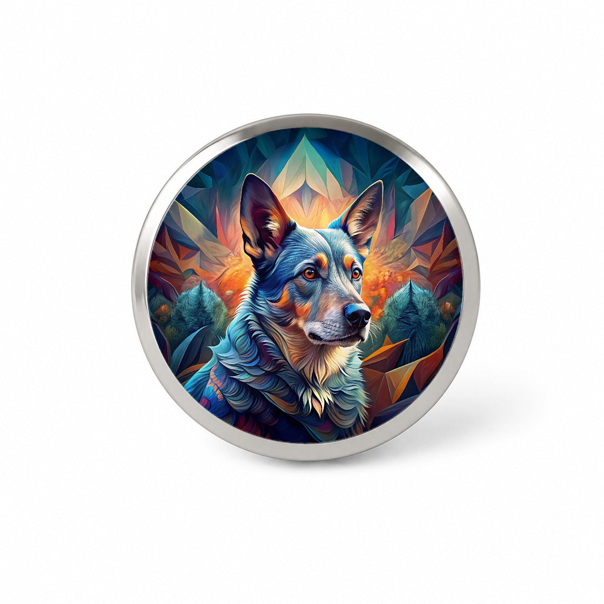 Australian Cattle Dog Abstract Stylized Art Novelty Hat Backpack Lapel Pin