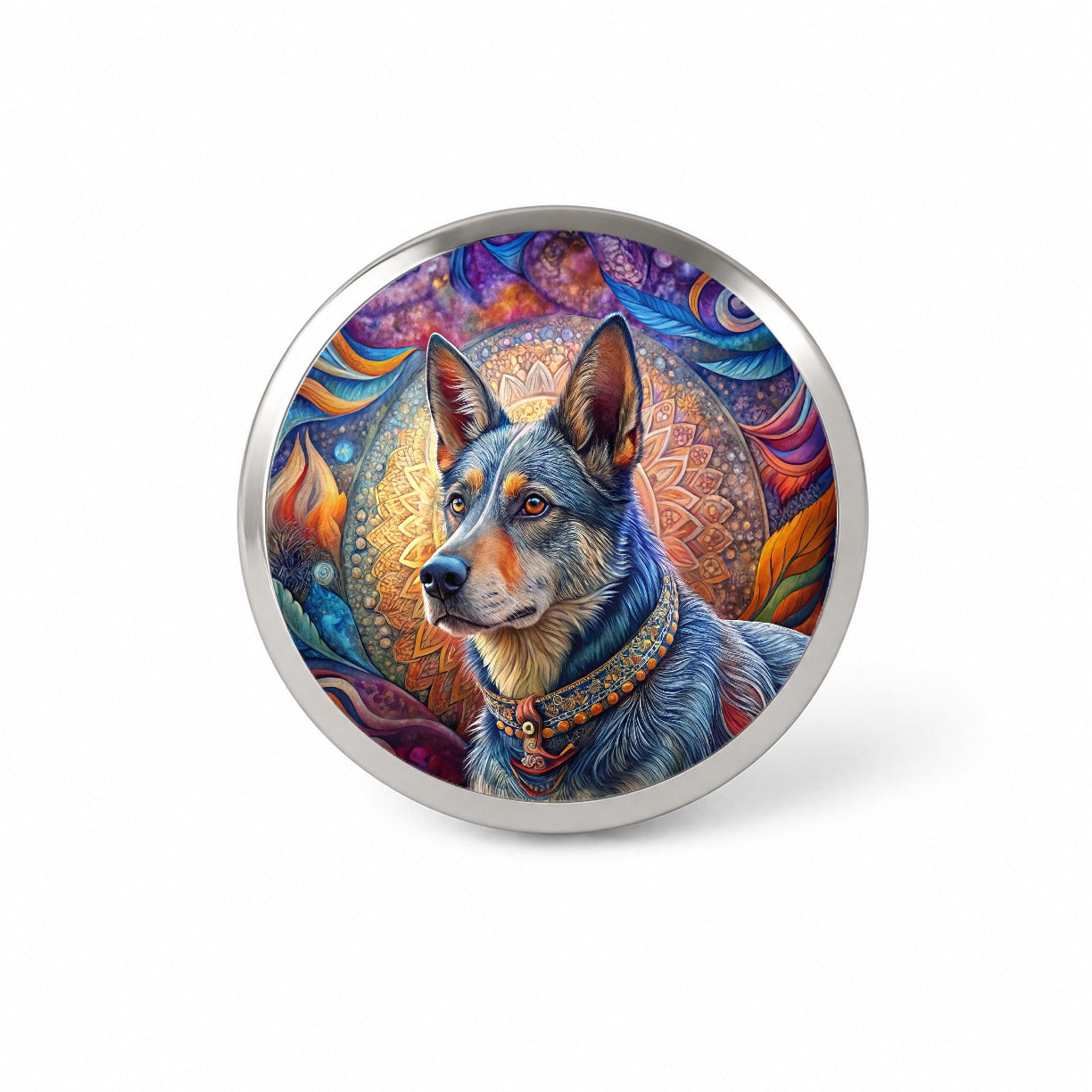 Australian Cattle Dog Bohemian Art Novelty Hat Backpack Lapel Pin