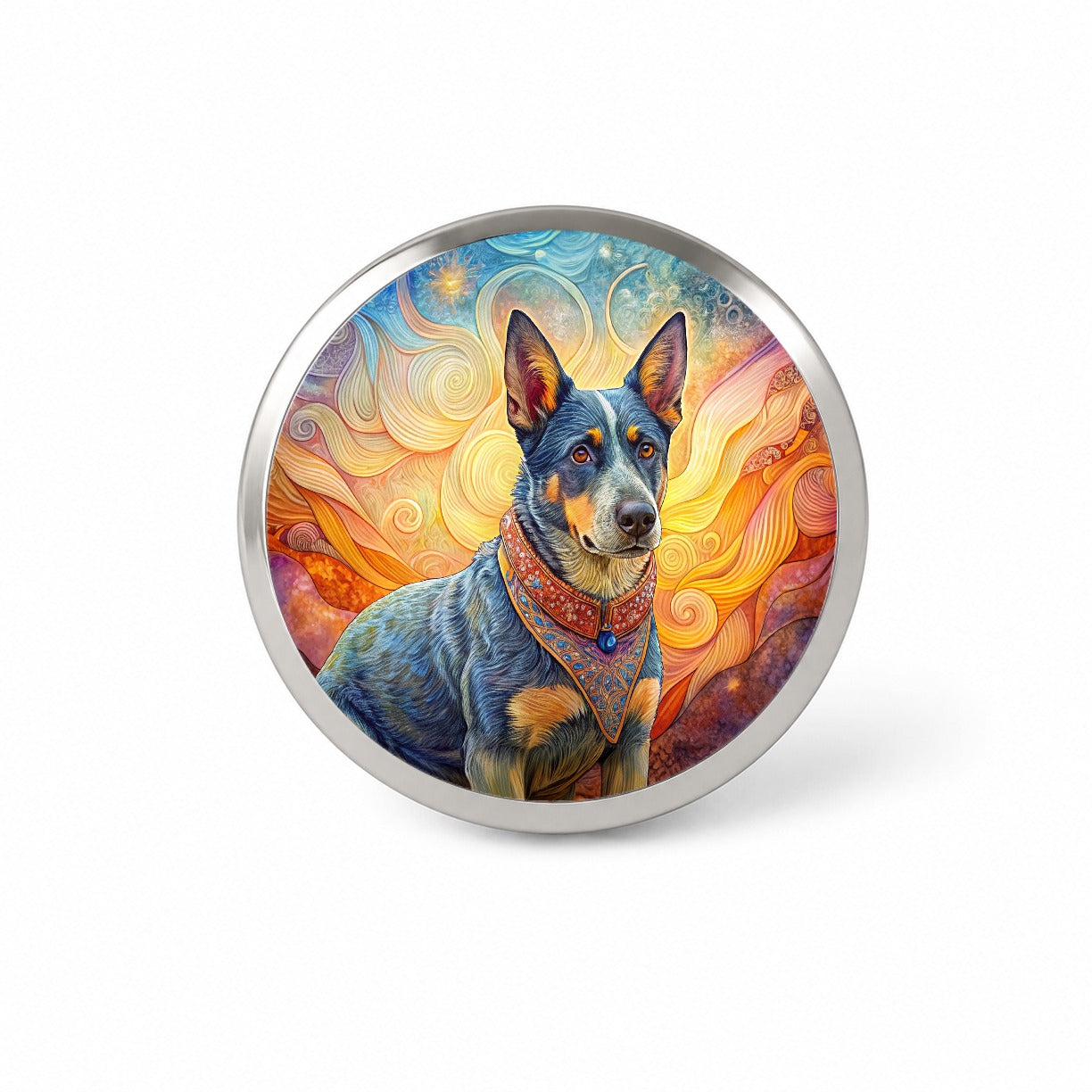 Australian Cattle Dog French Bohemian Art Novelty Hat Backpack Lapel Pin