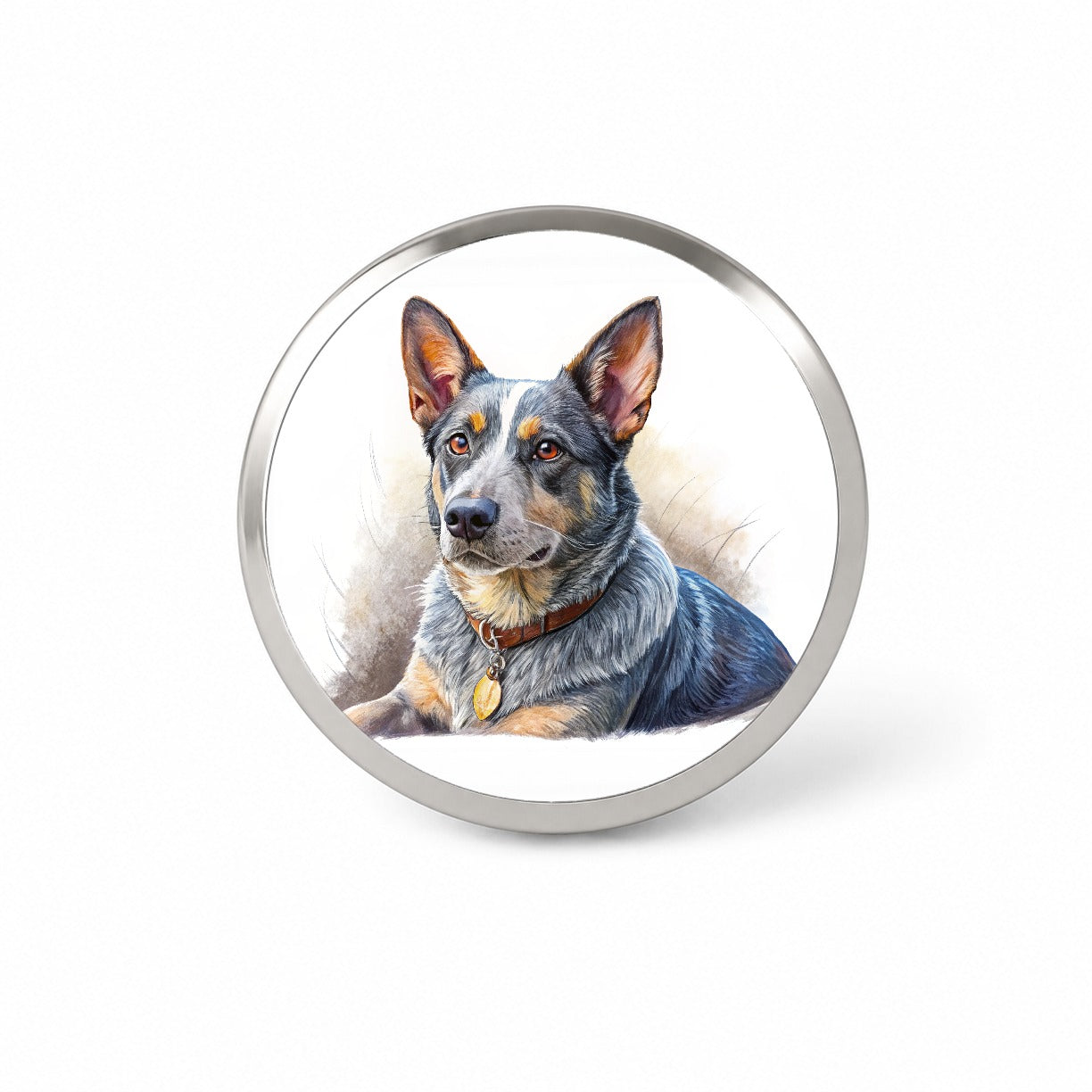 Australian Cattle Dog Illustration Novelty Hat Backpack Lapel Pin