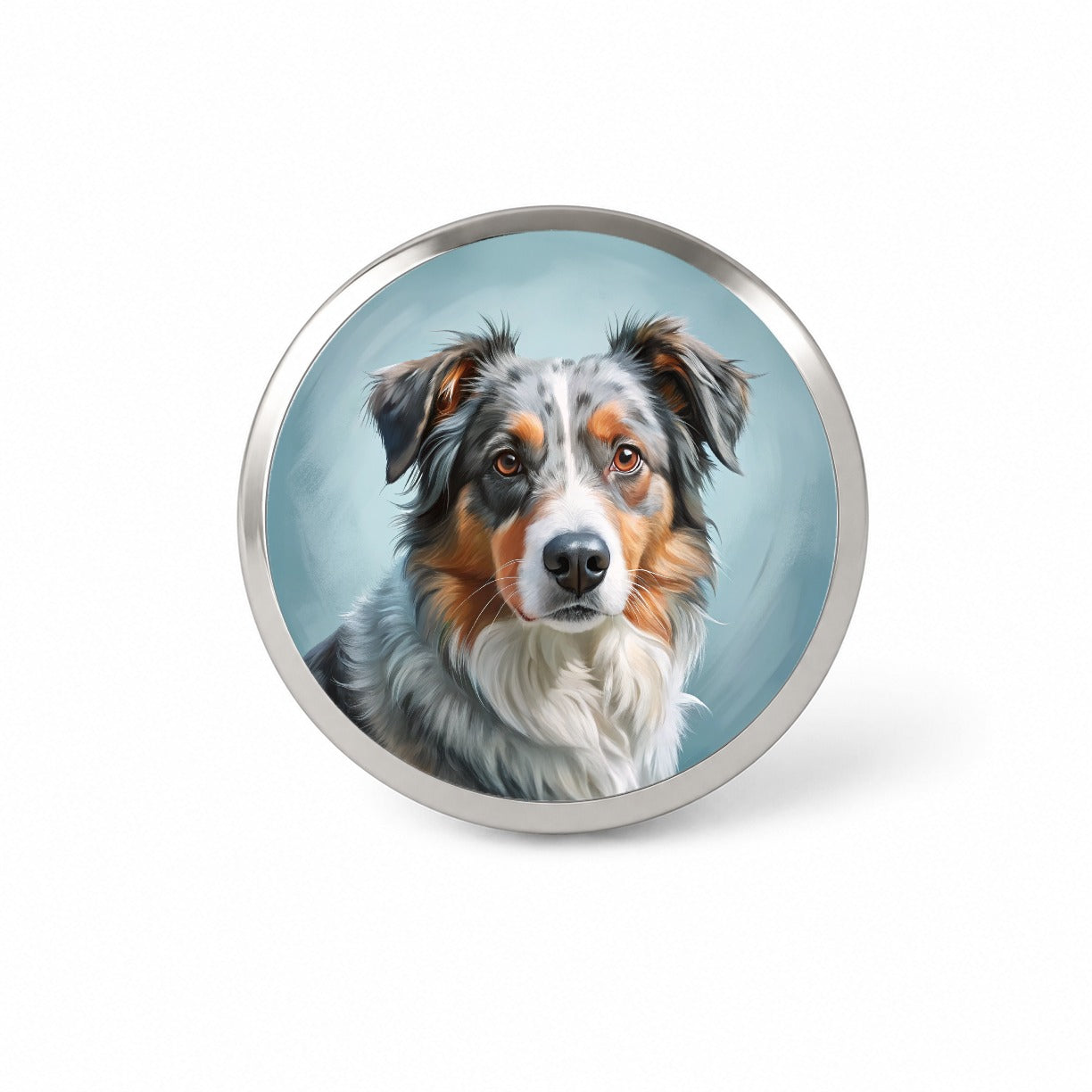 Australian Shepherd Dog Illustration Novelty Hat Backpack Lapel Pin