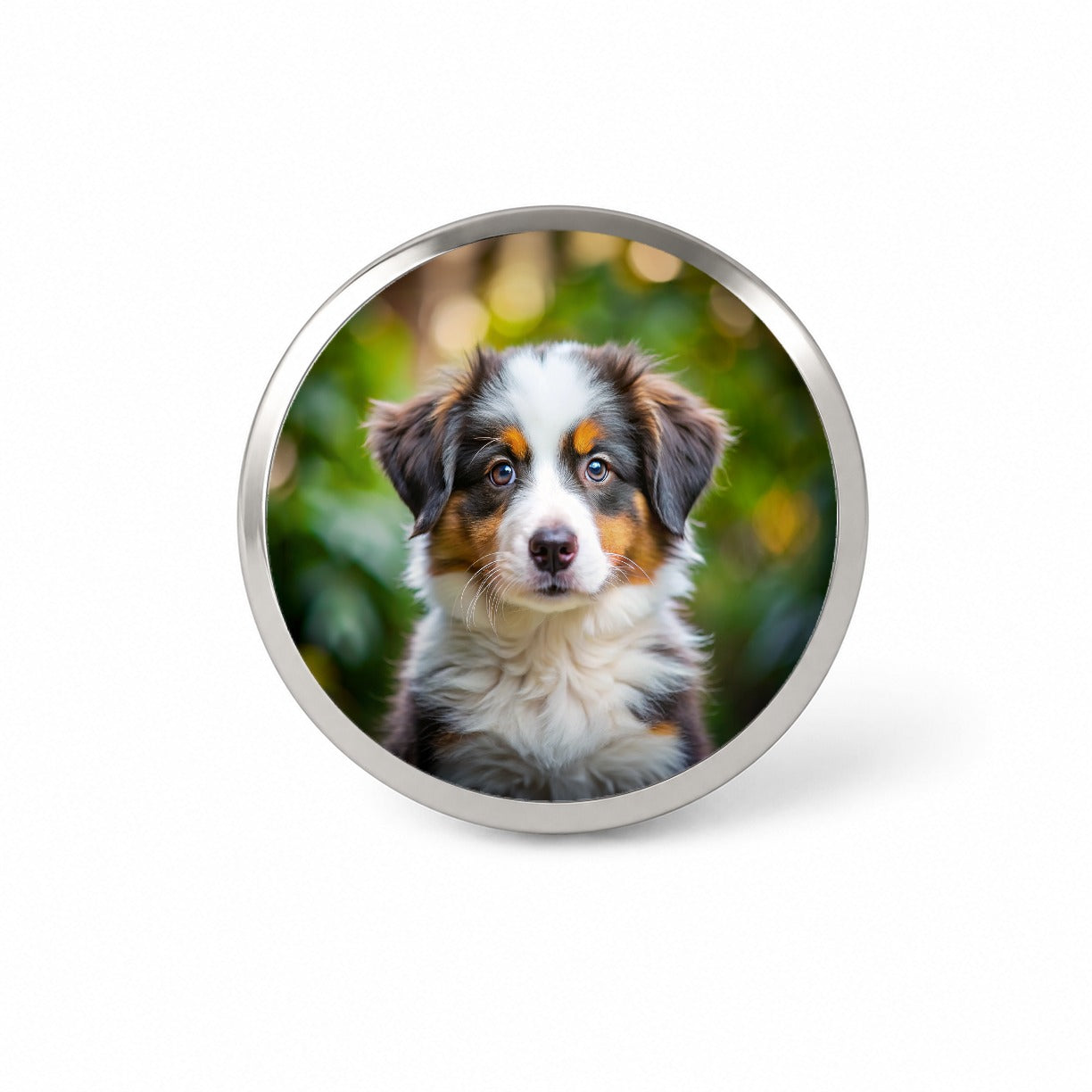 Australian Shepherd Dog Puppy Photo Novelty Hat Backpack Lapel Pin