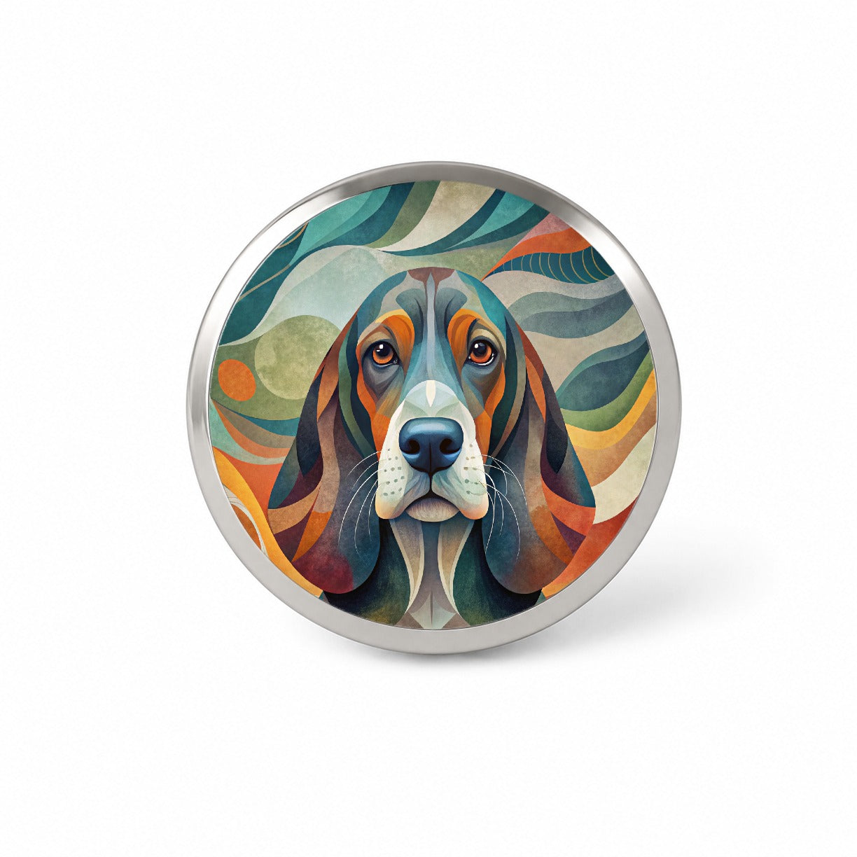 Basset Hound Dog Abstract Stylized Art Novelty Hat Backpack Lapel Pin