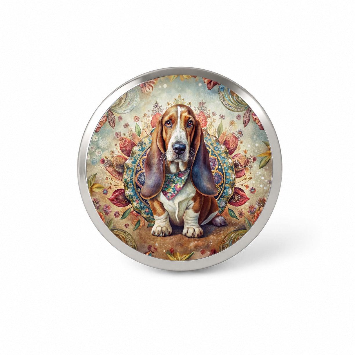 Basset Hound Dog French Bohemian Art Novelty Hat Backpack Lapel Pin