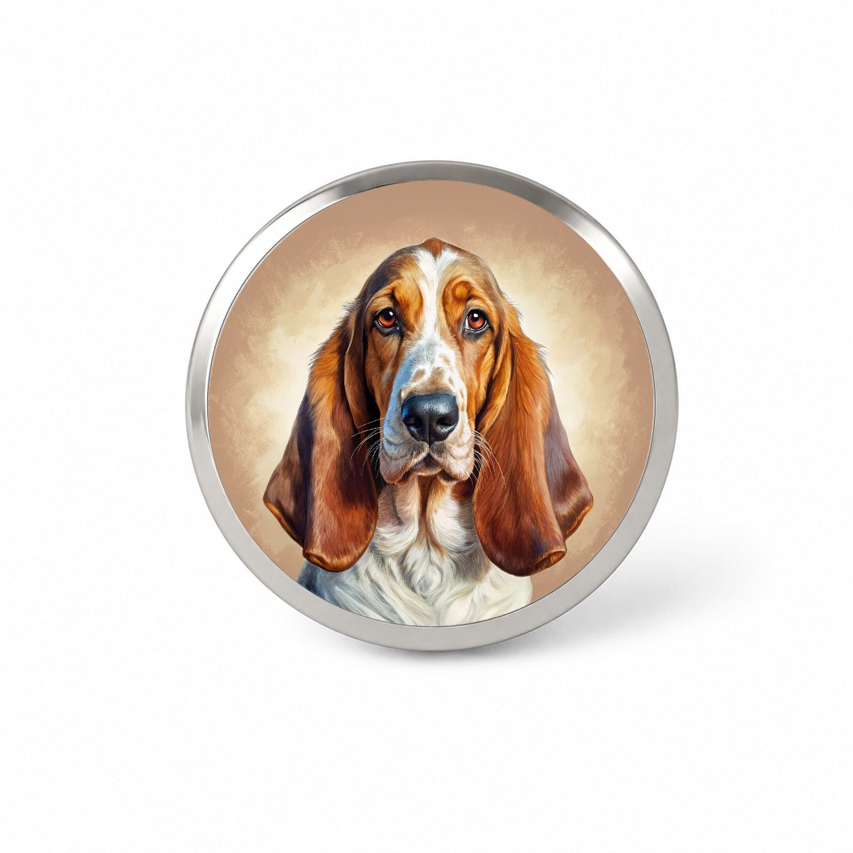 Basset Hound Dog Illustration Novelty Hat Backpack Lapel Pin