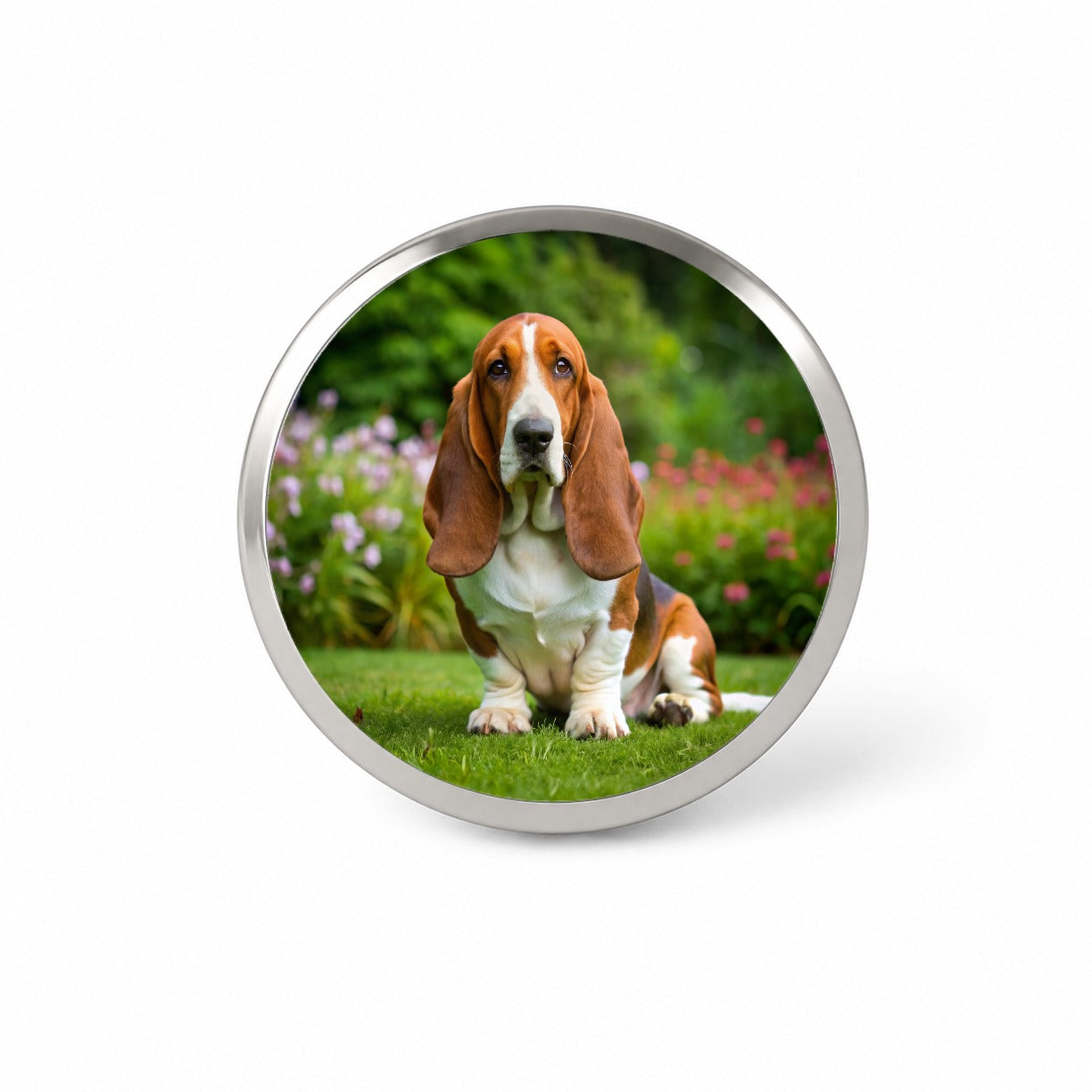 Basset Hound Dog Photo Novelty Hat Backpack Lapel Pin