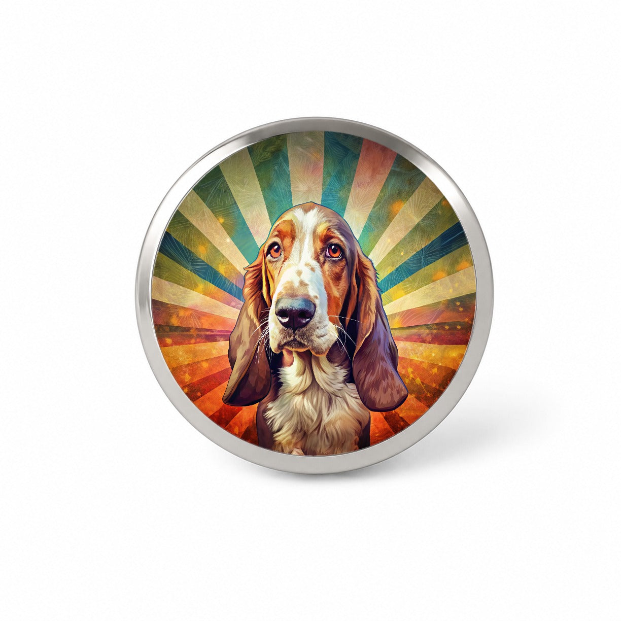 Basset Hound Dog Pop Art Novelty Hat Backpack Lapel Pin