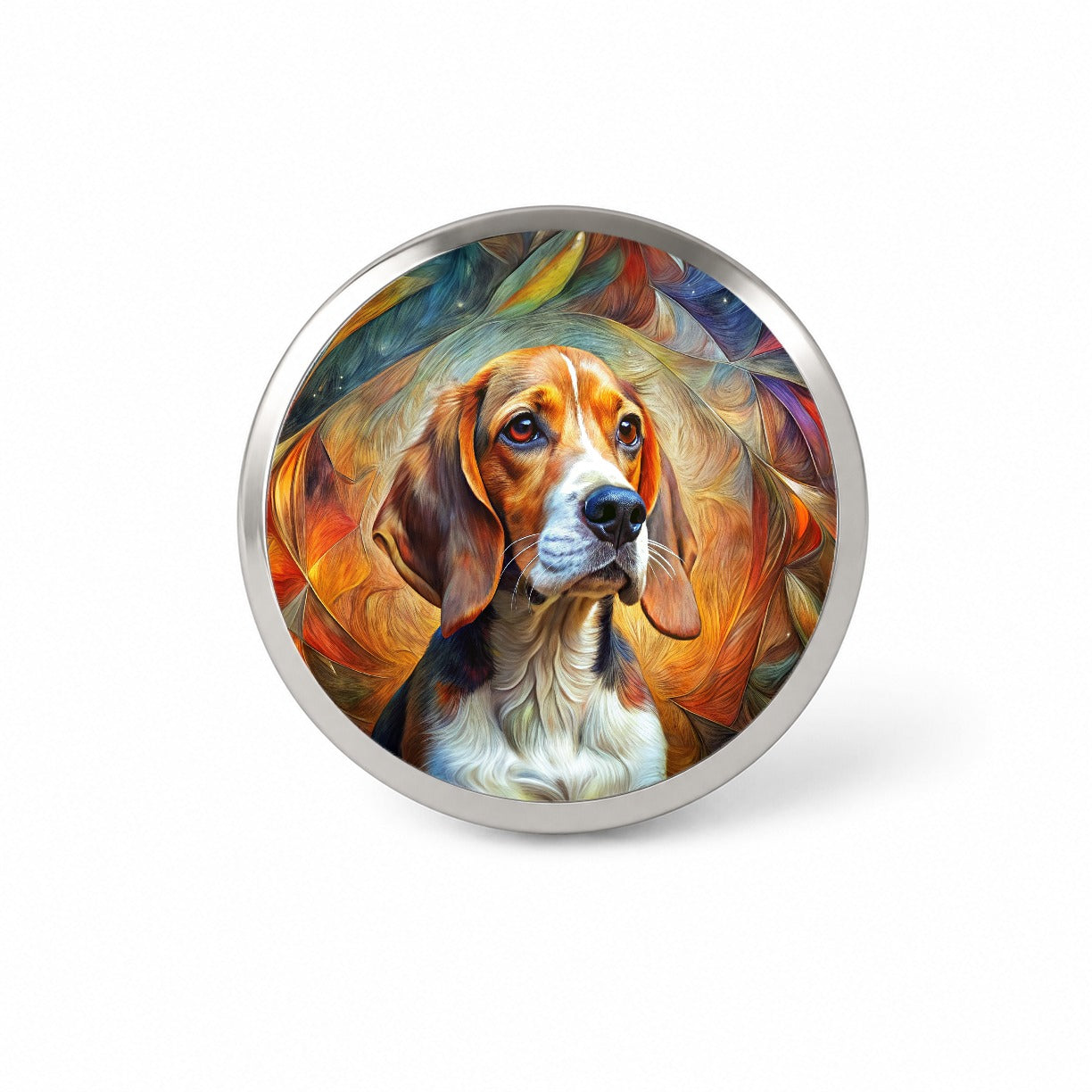 Beagle Dog Abstract Art Novelty Hat Backpack Lapel Pin