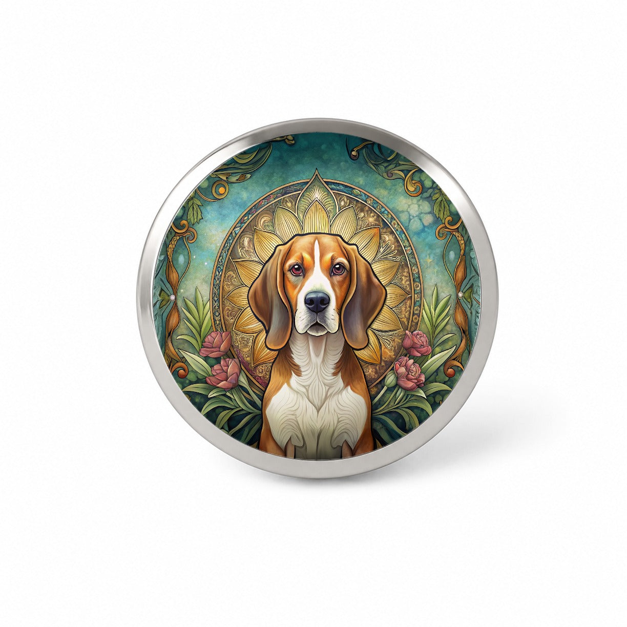 Beagle Dog Art Nouveau Novelty Hat Backpack Lapel Pin
