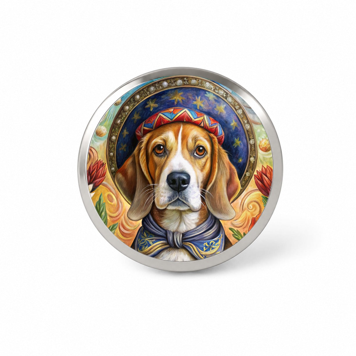 Beagle Dog French Bohemian Art Novelty Hat Backpack Lapel Pin