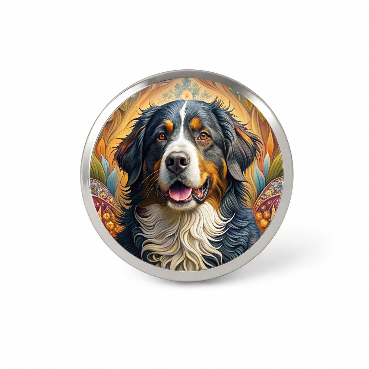 Bernese Mountain Dog Bohemian Art Novelty Hat Backpack Lapel Pin
