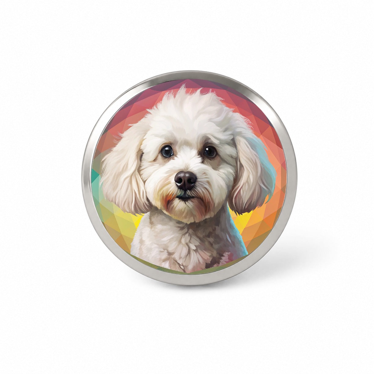 Bichon Frise Dog Contemporary Art Novelty Hat Backpack Lapel Pin