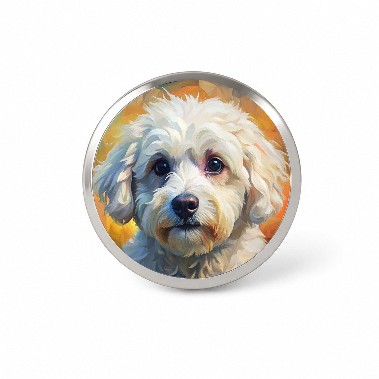Bichon Frise Dog Expressionism Art Novelty Hat Backpack Lapel Pin