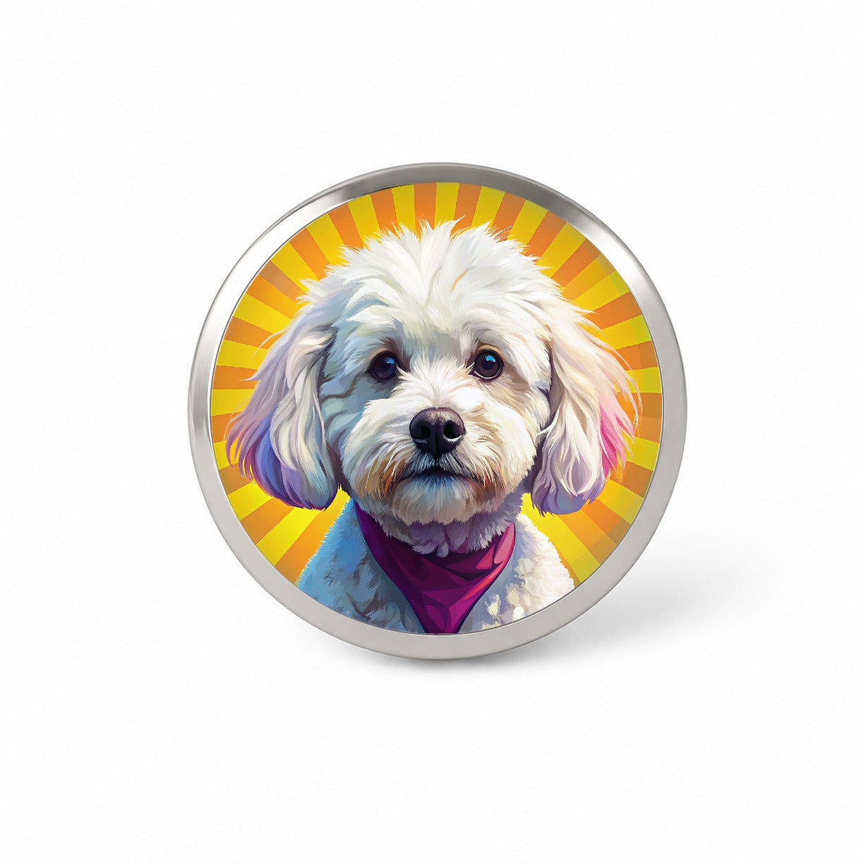 Bichon Frise Dog Pop Art Novelty Hat Backpack Lapel Pin