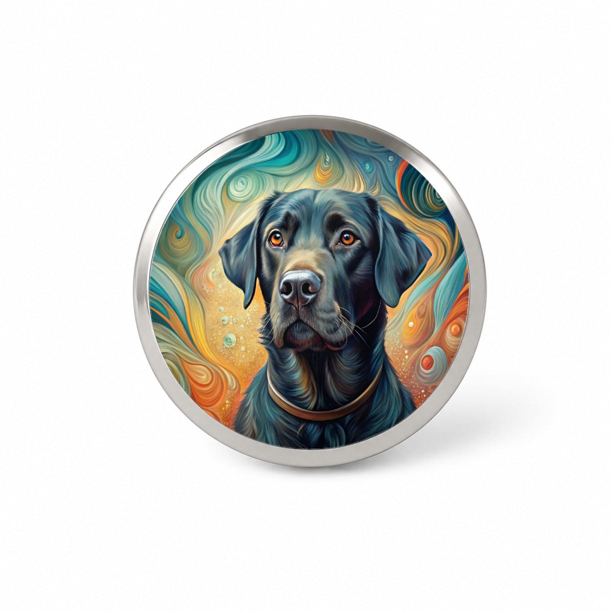Black Labrador Retriever Dog Abstract Art Novelty Hat Backpack Lapel Pin