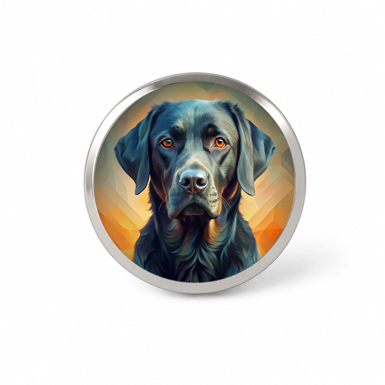 Black Labrador Retriever Dog Abstract Stylized Art Novelty Hat Backpack Lapel Pin