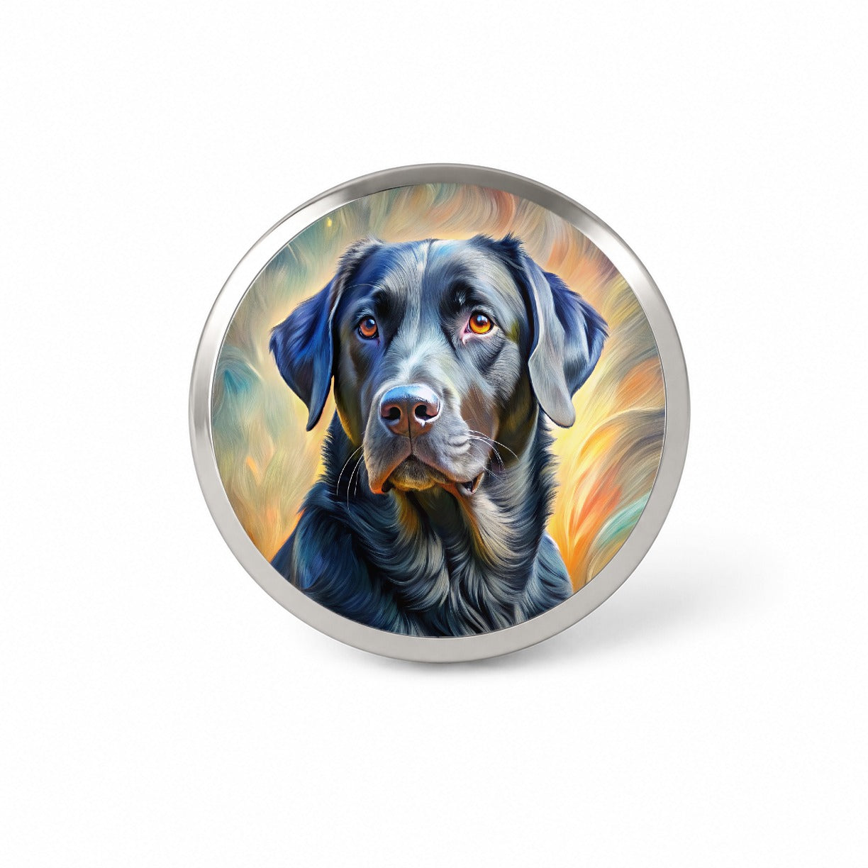Black Labrador Retriever Dog Expressionism Art Novelty Hat Backpack Lapel Pin